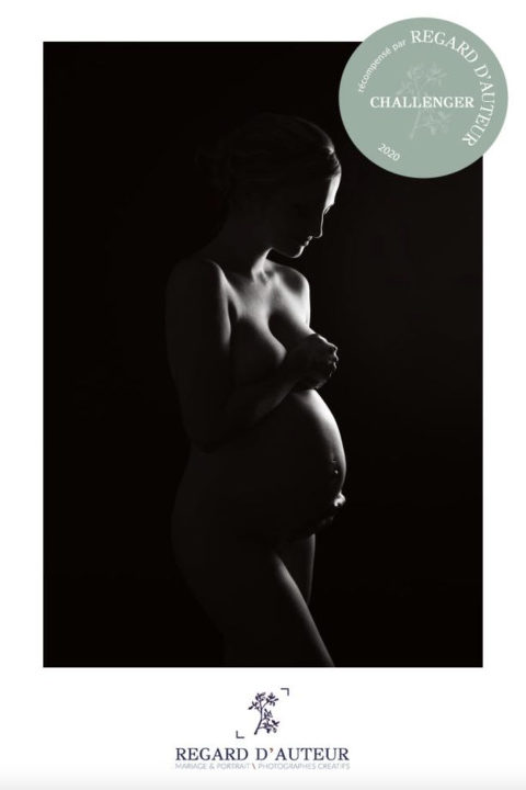 Silhouette femme enceinte nue
